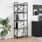 Boekenkast 56x34x171 cm zwart eiken bewerkt hout