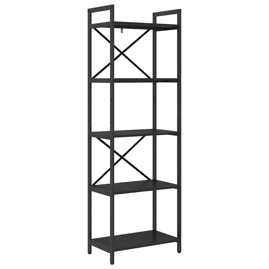 Boekenkast Zwart Eiken 56 x 34 x 171 cm Bewerkt hout