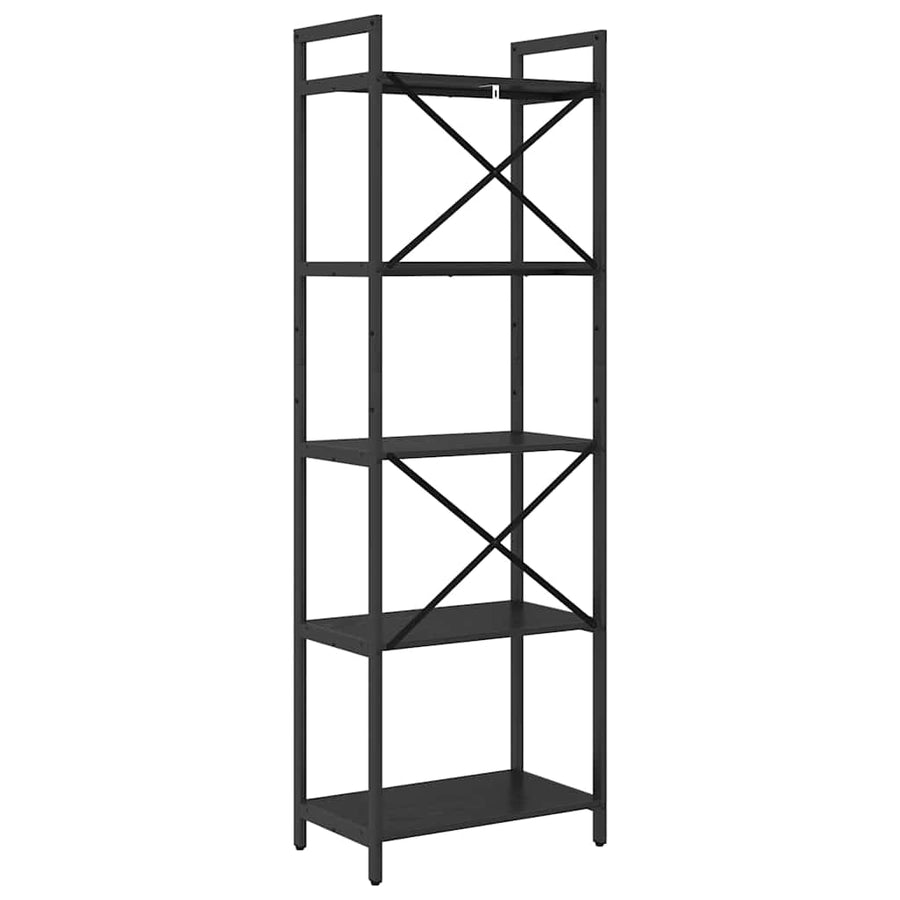 Boekenkast Zwart Eiken 56 x 34 x 171 cm Bewerkt hout