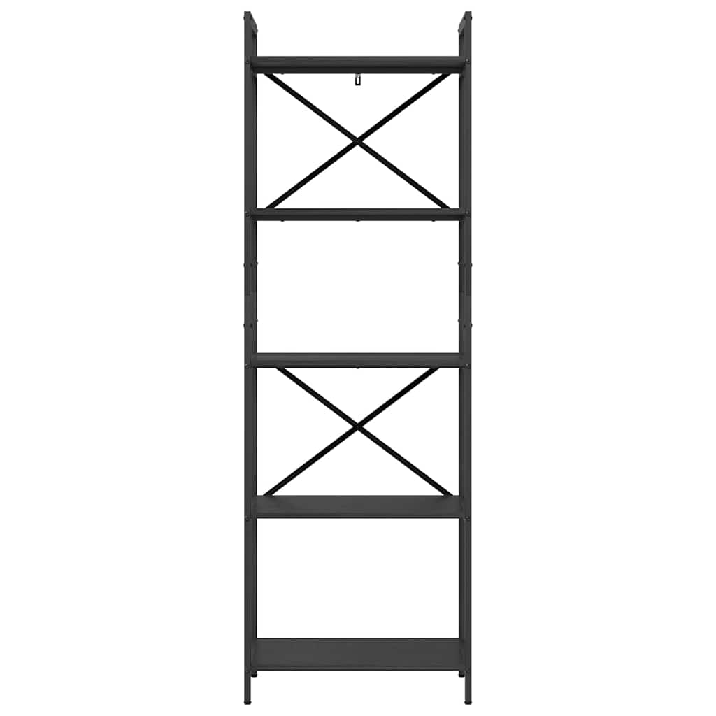 Boekenkast Zwart Eiken 56 x 34 x 171 cm Bewerkt hout