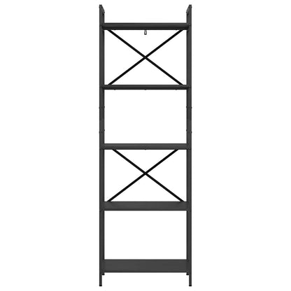 Boekenkast Zwart Eiken 56 x 34 x 171 cm Bewerkt hout