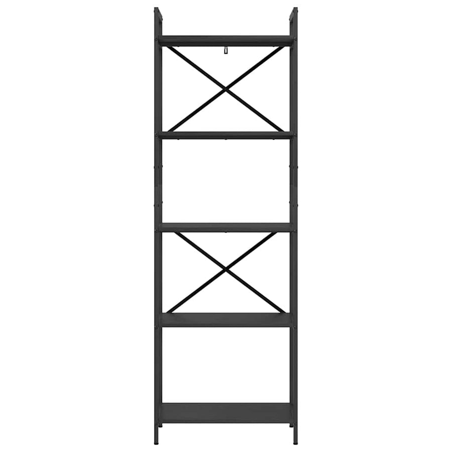 Boekenkast Zwart Eiken 56 x 34 x 171 cm Bewerkt hout
