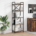 Boekenkast 56x34x171 cm bewerkt hout gerookt eiken