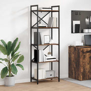 Boekenkast 56x34x171 cm bewerkt hout gerookt eiken