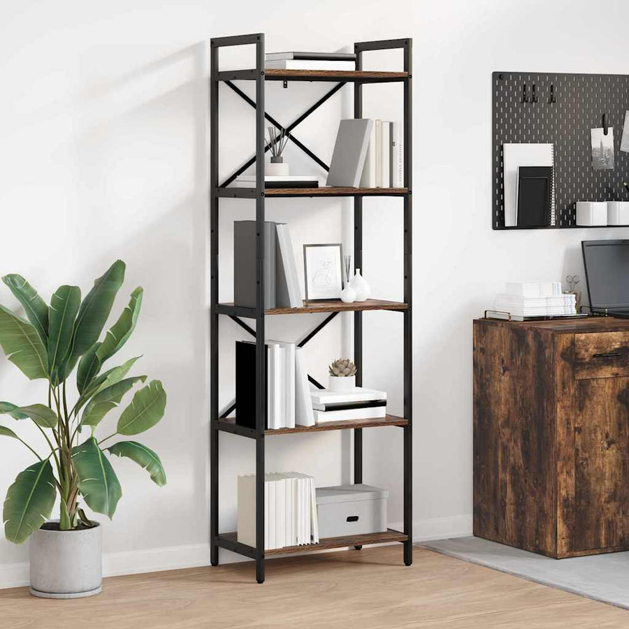 Boekenkast Gerookt eiken 56 x 34 x 171 cm Bewerkt hout