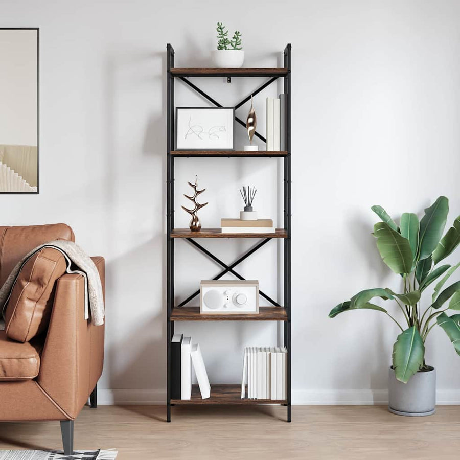 Boekenkast Gerookt eiken 56 x 34 x 171 cm Bewerkt hout