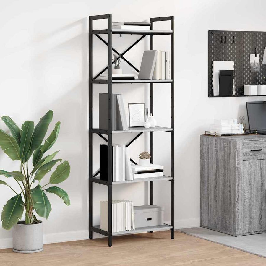Boekenkast Grijs Sonoma 56 x 34 x 171 cm Bewerkt hout