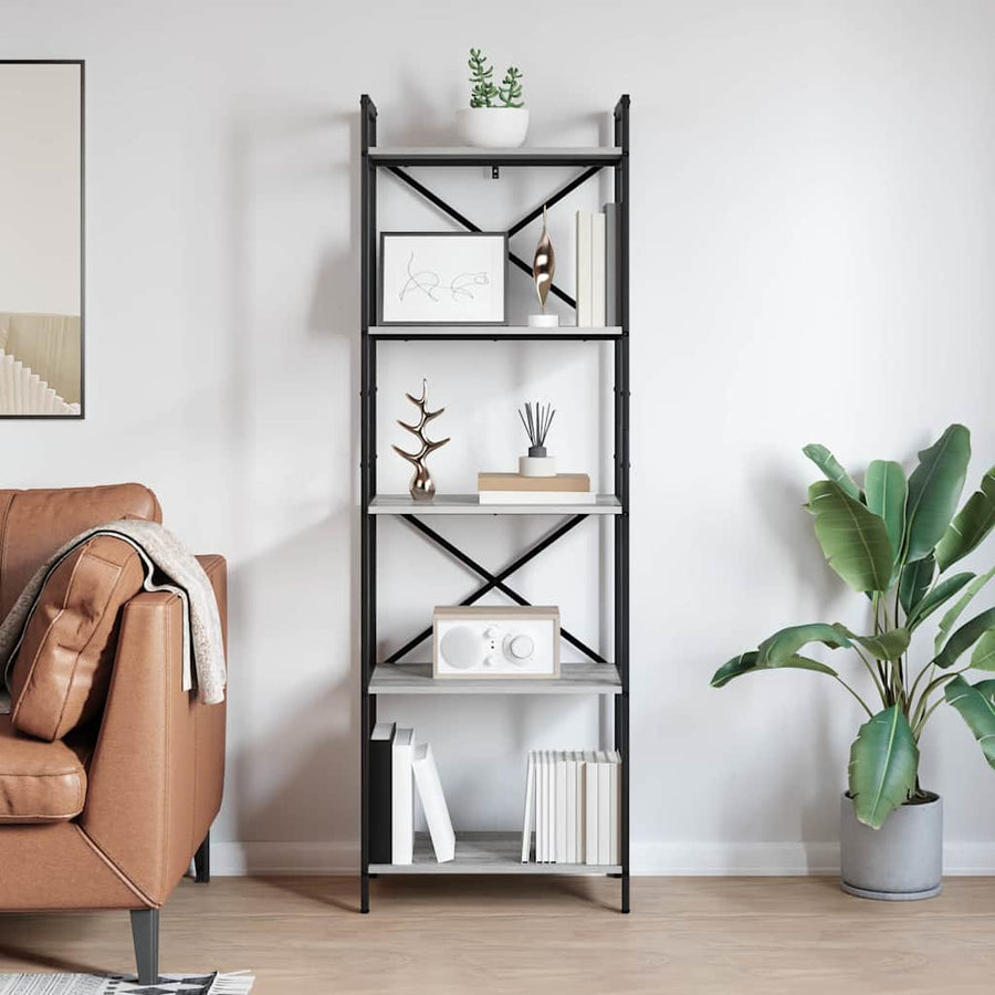 Boekenkast Grijs Sonoma 56 x 34 x 171 cm Bewerkt hout