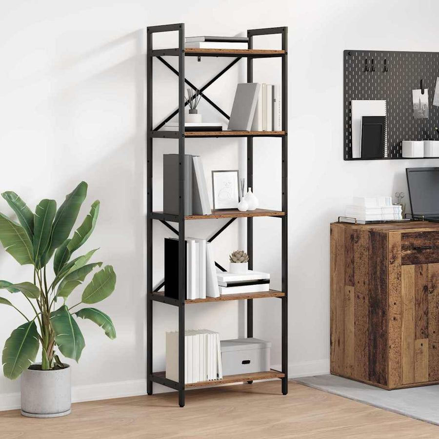 Boekenkast Oud Hout 56 x 34 x 171 cm Bewerkt hout