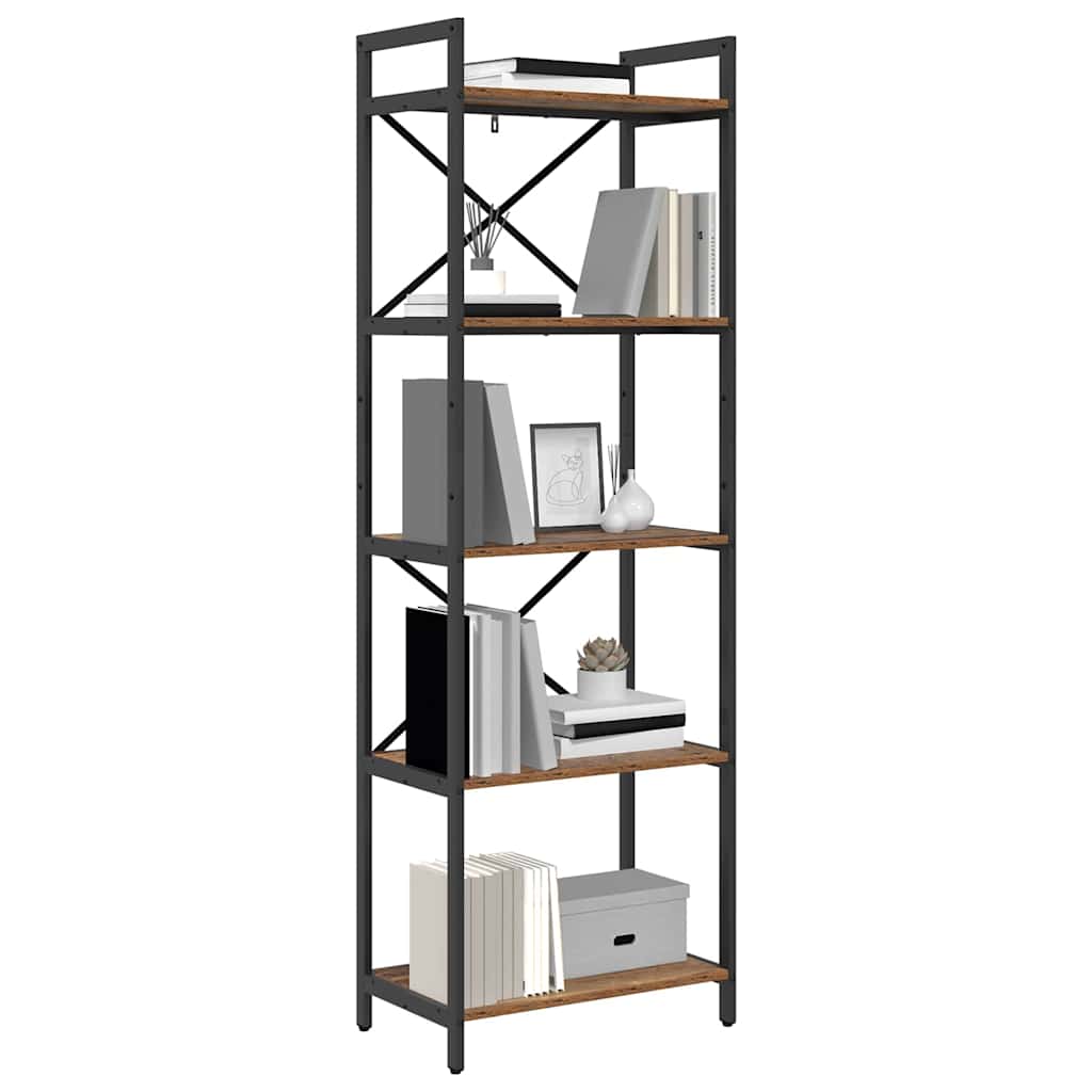 Boekenkast Oud Hout 56 x 34 x 171 cm Bewerkt hout