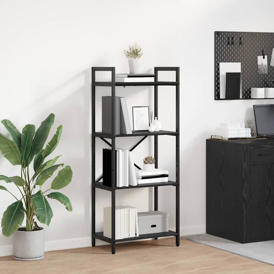 Boekenkast Zwart Eiken 56 x 34 x 133,5 cm Bewerkt hout