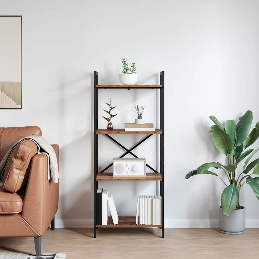 Boekenkast Oud Hout 56 x 34 x 133,5 cm Bewerkt hout