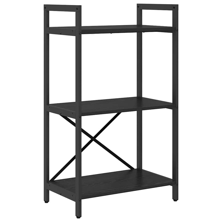 Boekenkast Zwart Eiken 56 x 34 x 96 cm Bewerkt hout
