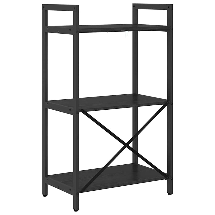 Boekenkast Zwart Eiken 56 x 34 x 96 cm Bewerkt hout