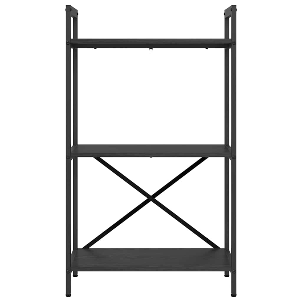 Boekenkast Zwart Eiken 56 x 34 x 96 cm Bewerkt hout