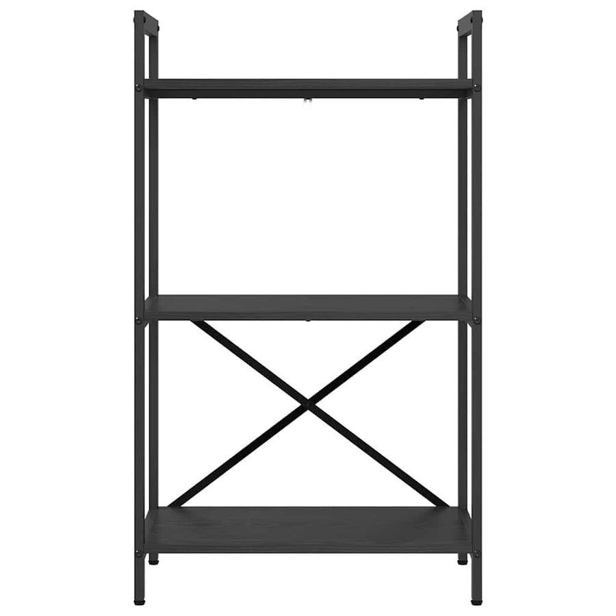 Boekenkast Zwart Eiken 56 x 34 x 96 cm Bewerkt hout
