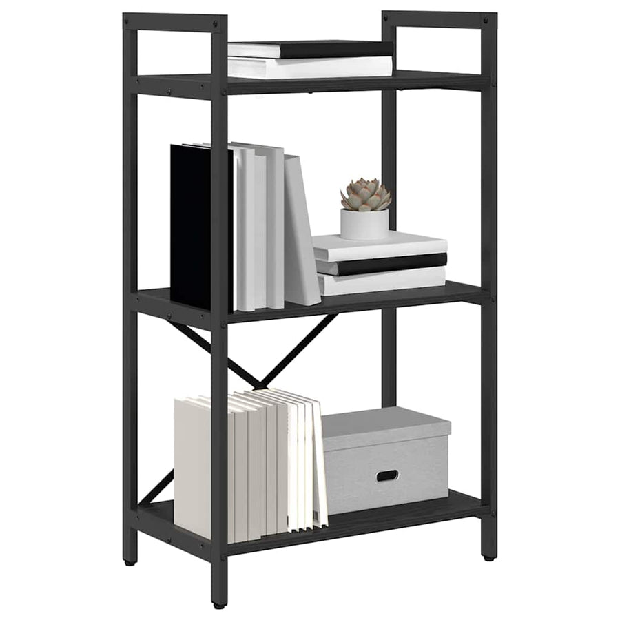 Boekenkast Zwart Eiken 56 x 34 x 96 cm Bewerkt hout