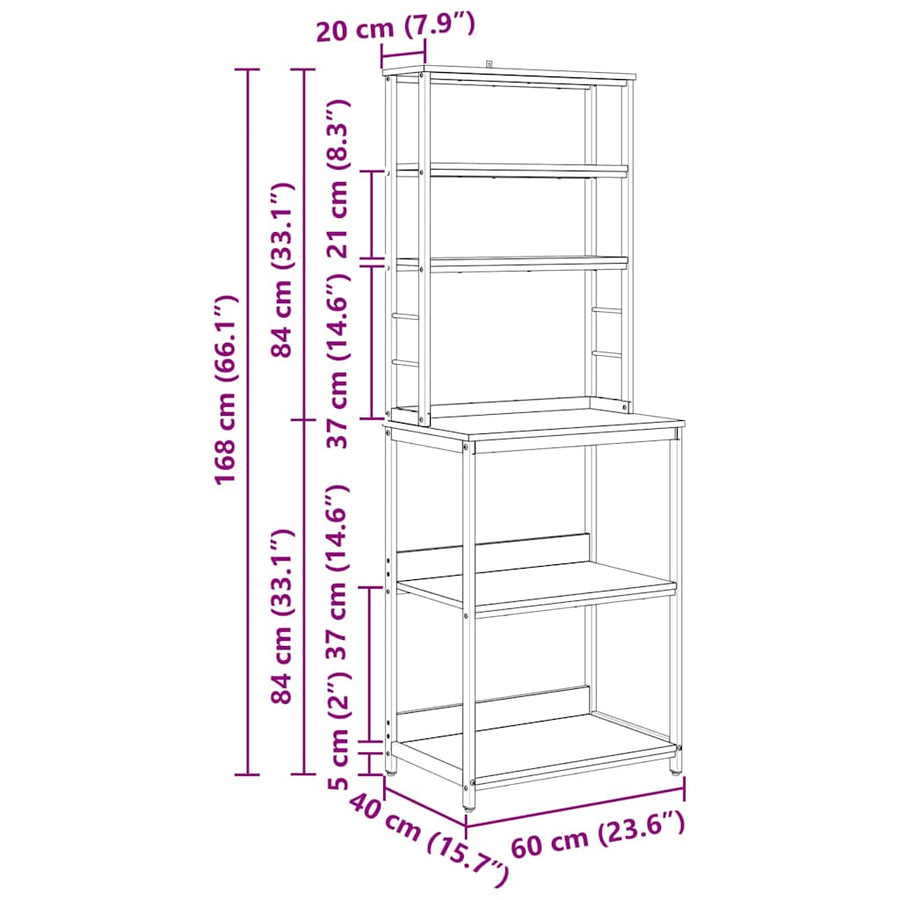 Keukenplank Gerookt eiken 60 x 40 x 168 cm Bewerkt hout