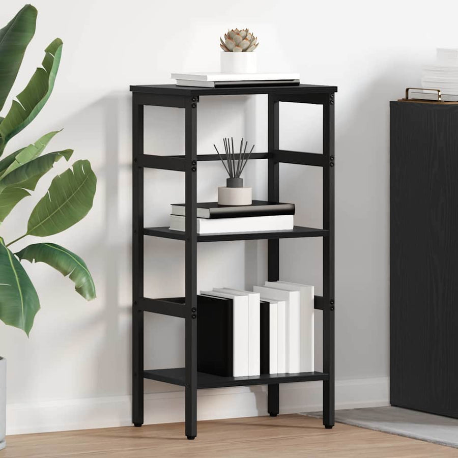 Boekenkast Zwart Eiken 40 x 29,5 x 81 cm Bewerkt hout
