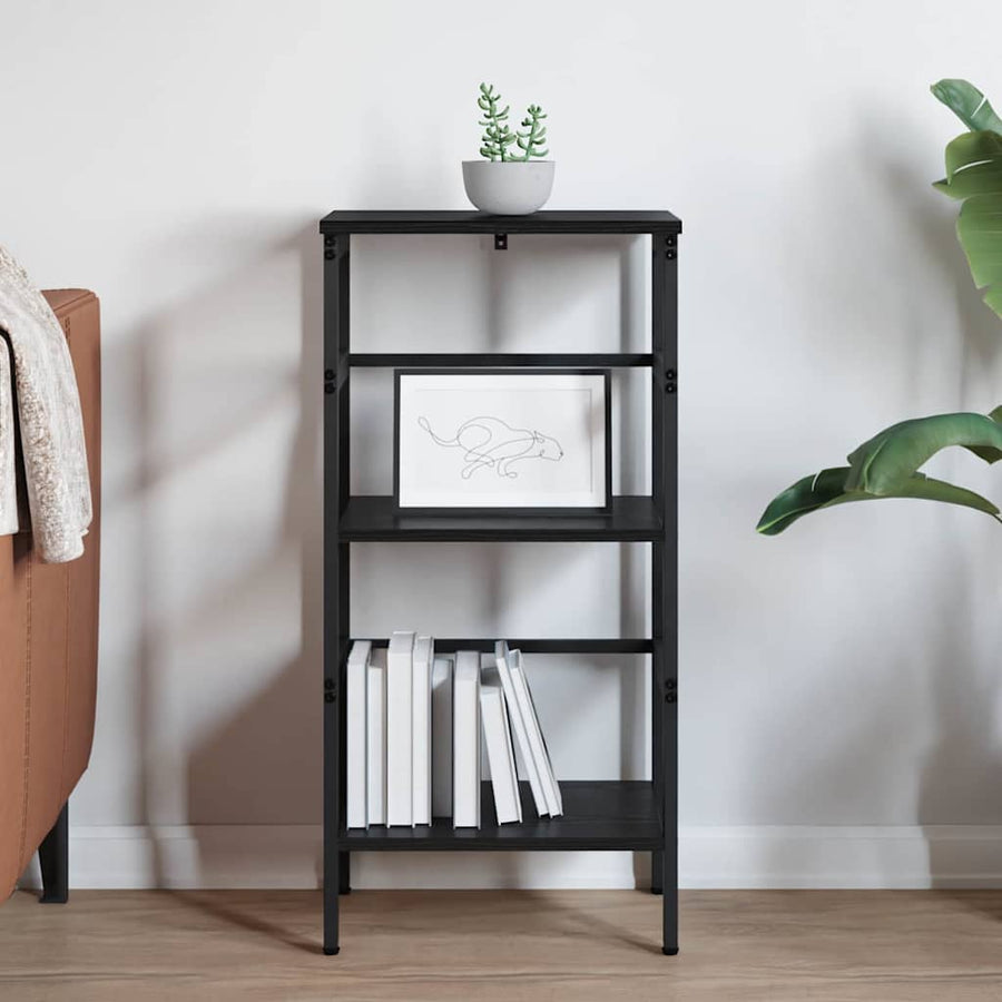 Boekenkast Zwart Eiken 40 x 29,5 x 81 cm Bewerkt hout