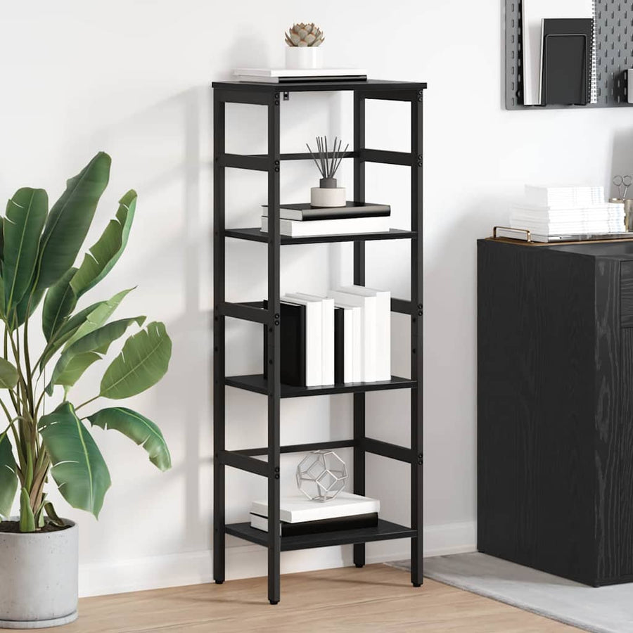 Boekenkast Zwart Eiken 40 x 29,5 x 115 cm Bewerkt hout
