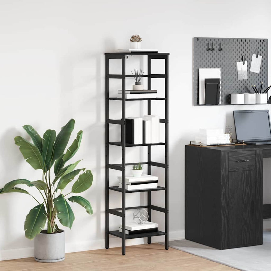 Boekenkast Zwart Eiken 40 x 29,5 x 149 cm Bewerkt hout