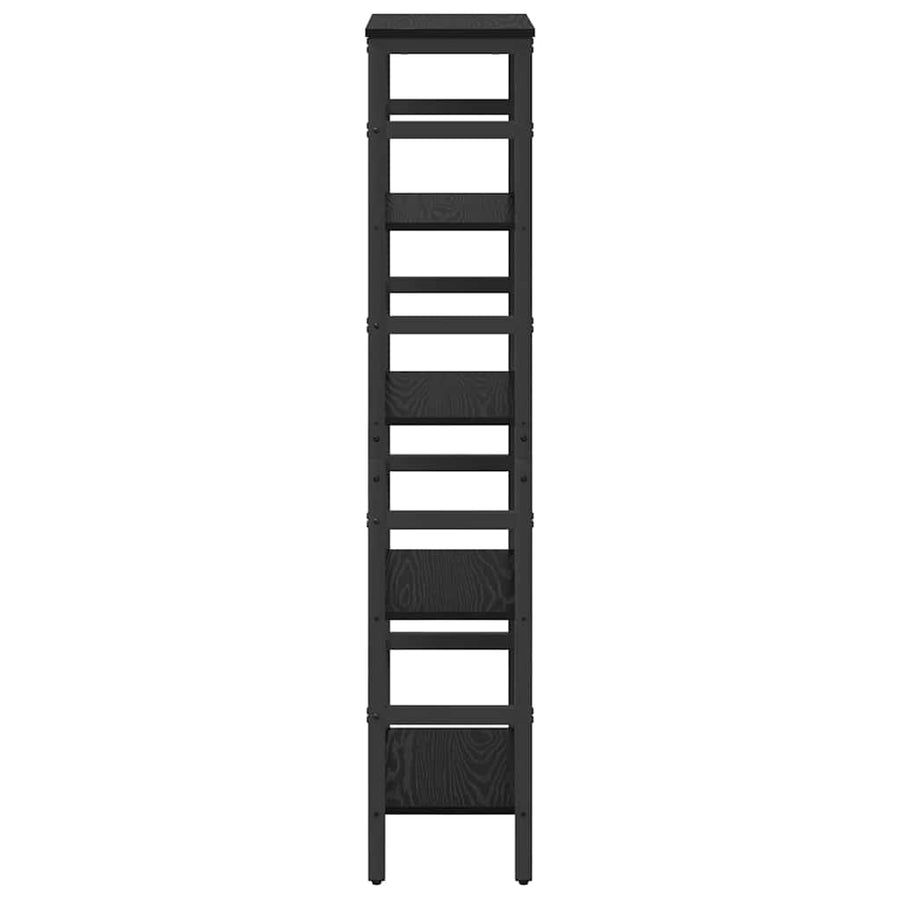 Boekenkast Zwart Eiken 40 x 29,5 x 149 cm Bewerkt hout