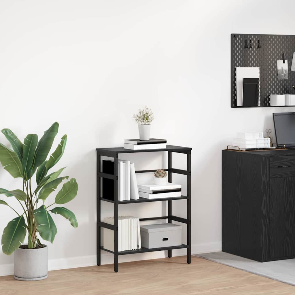 Boekenkast Zwart Eiken 60 x 29,5 x 81 cm Bewerkt hout