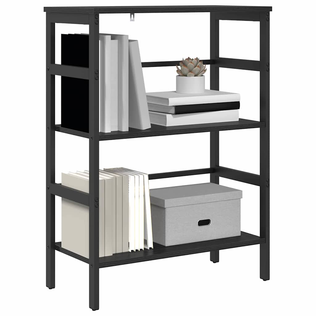 Boekenkast Zwart Eiken 60 x 29,5 x 81 cm Bewerkt hout