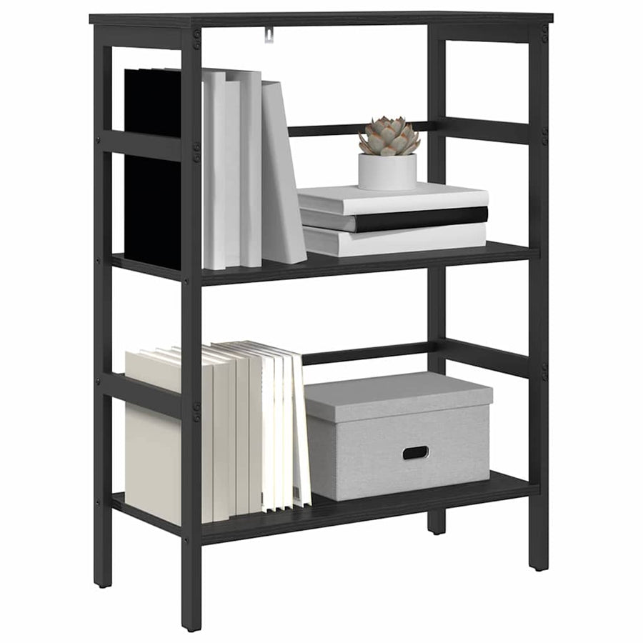 Boekenkast Zwart Eiken 60 x 29,5 x 81 cm Bewerkt hout