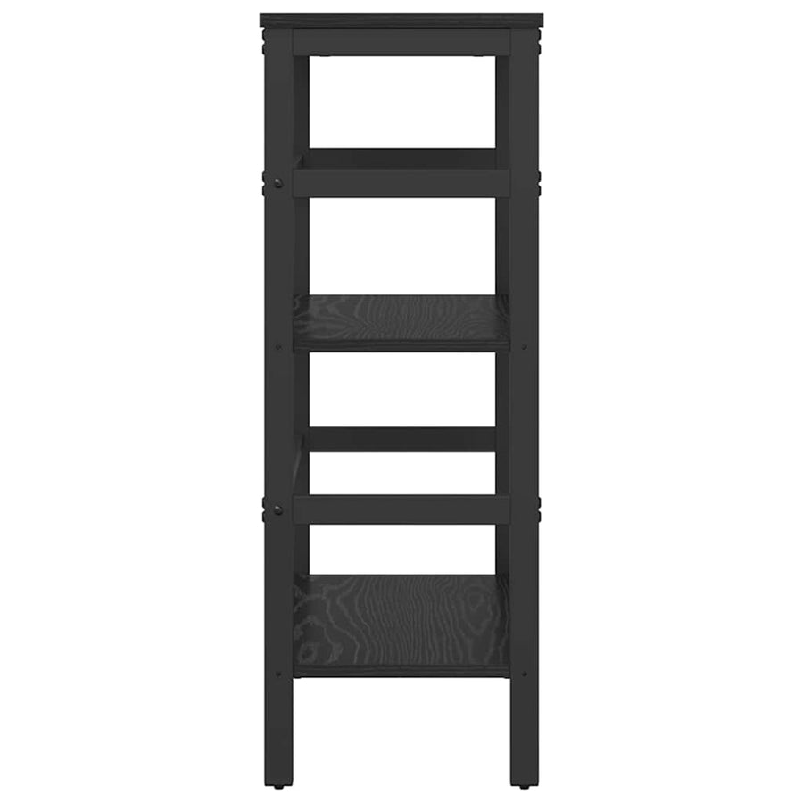 Boekenkast Zwart Eiken 60 x 29,5 x 81 cm Bewerkt hout
