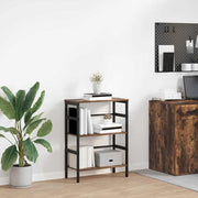 Boekenkast 60x29,5x81 cm gerookt eiken bewerkt hout