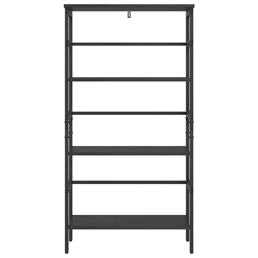 Boekenkast Zwart Eiken 60 x 29,5 x 115 cm Bewerkt hout