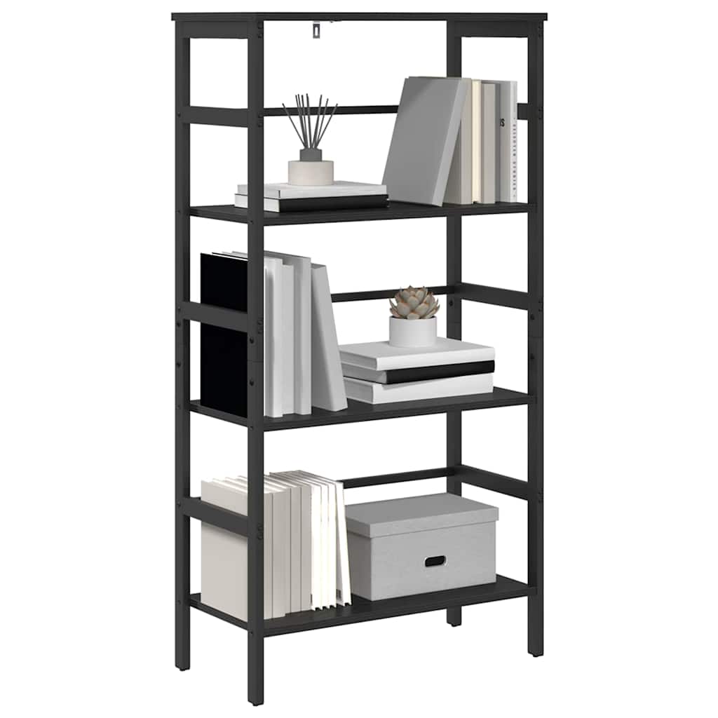 Boekenkast Zwart Eiken 60 x 29,5 x 115 cm Bewerkt hout