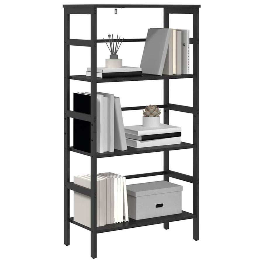 Boekenkast Zwart Eiken 60 x 29,5 x 115 cm Bewerkt hout