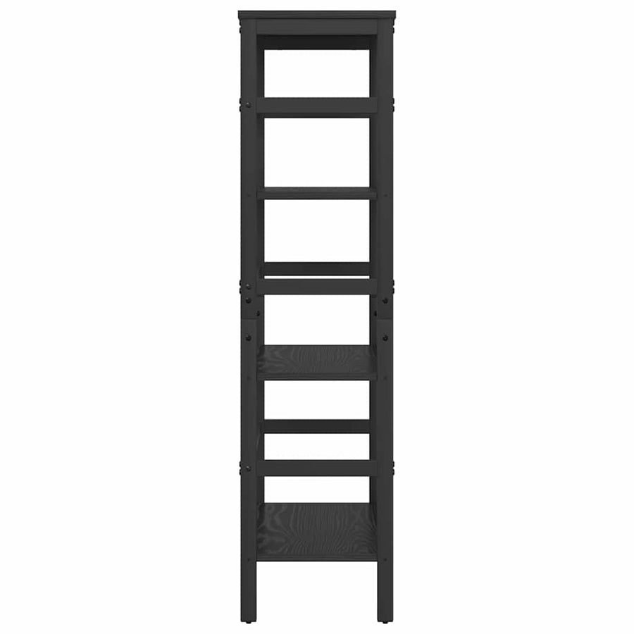 Boekenkast Zwart Eiken 60 x 29,5 x 115 cm Bewerkt hout