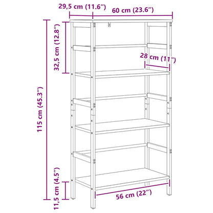 Boekenkast Artisan Eiken 60 x 29,5 x 115 cm Bewerkt hout