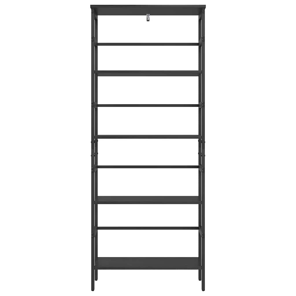 Boekenkast Zwart Eiken 60 x 29,5 x 149 cm Bewerkt hout