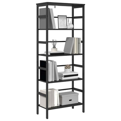Boekenkast Zwart Eiken 60 x 29,5 x 149 cm Bewerkt hout