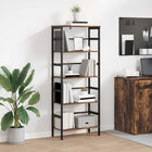 Boekenkast 60x29,5x149 cm gerookt eiken bewerkt hout