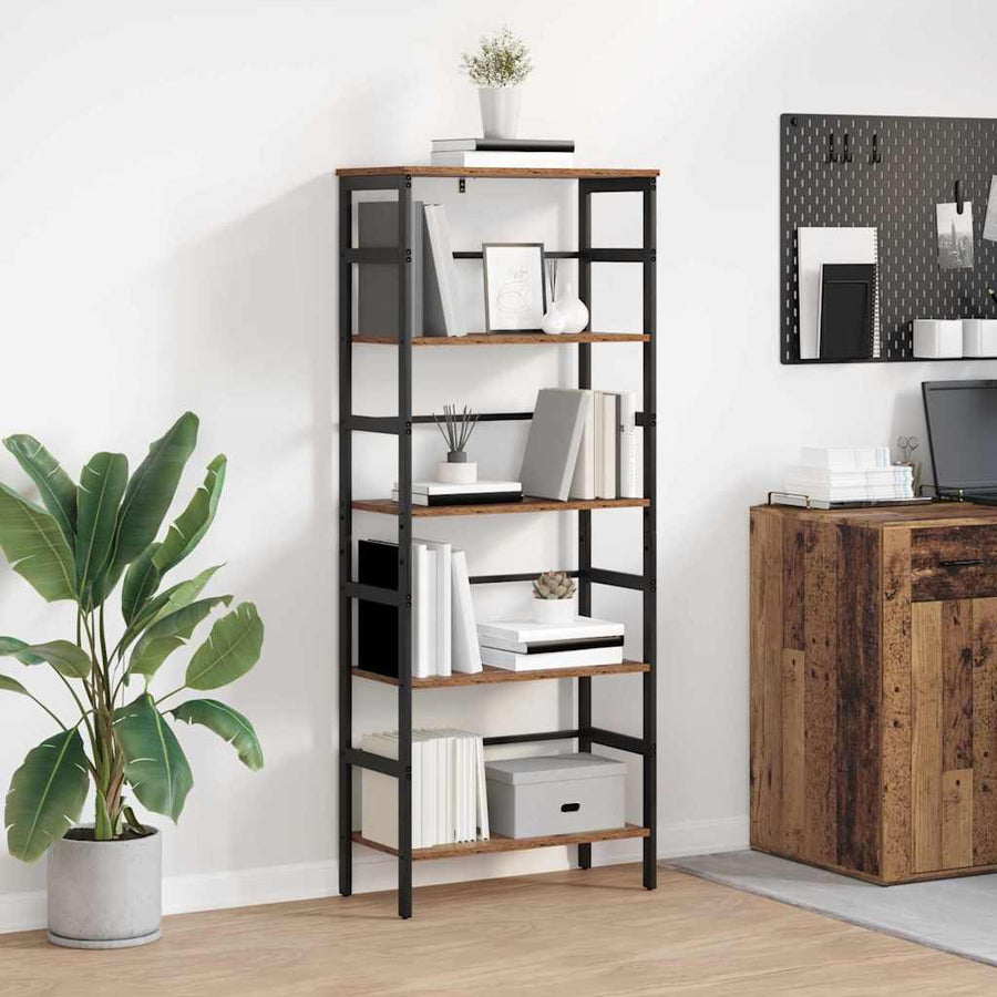 Boekenkast Oud Hout 60 x 29,5 x 149 cm Bewerkt hout