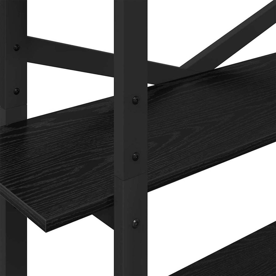 Boekenkast Zwart Eiken 100 x 33,5 x 178 cm Bewerkt hout