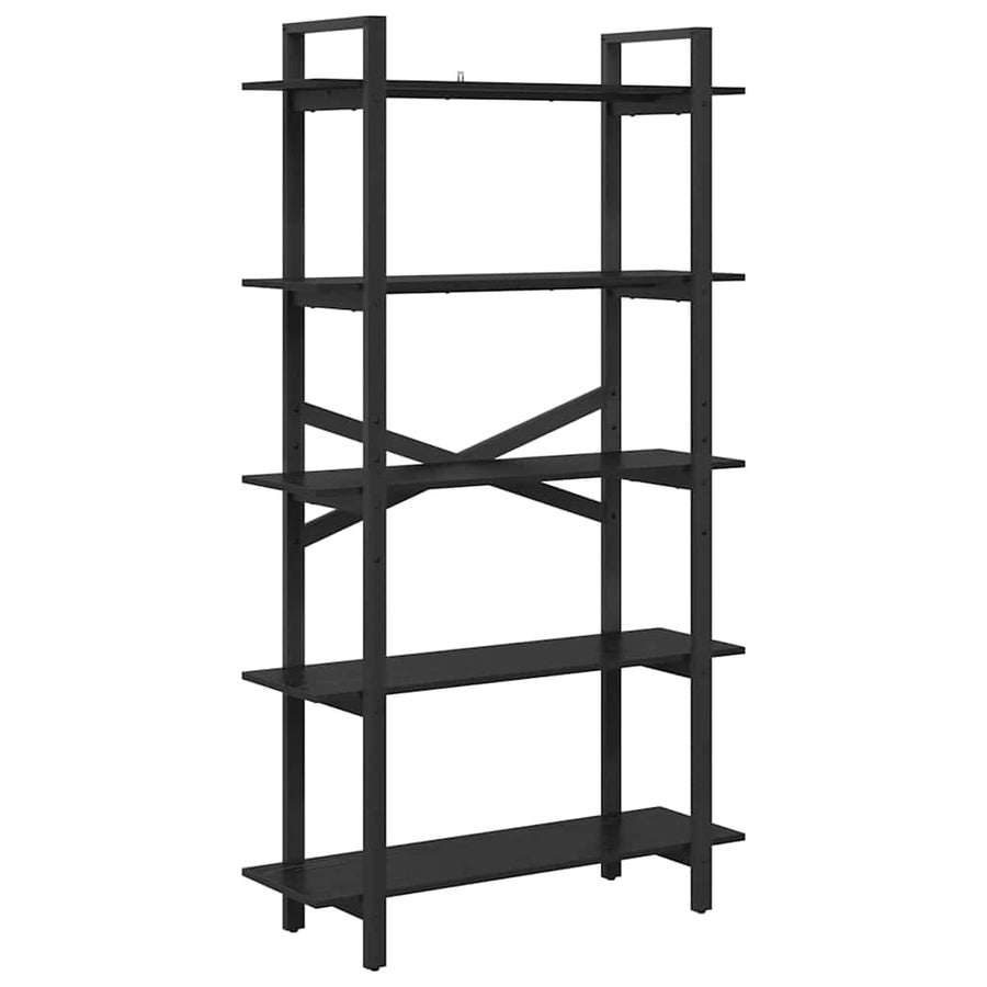 Boekenkast Zwart Eiken 100 x 33,5 x 178 cm Bewerkt hout
