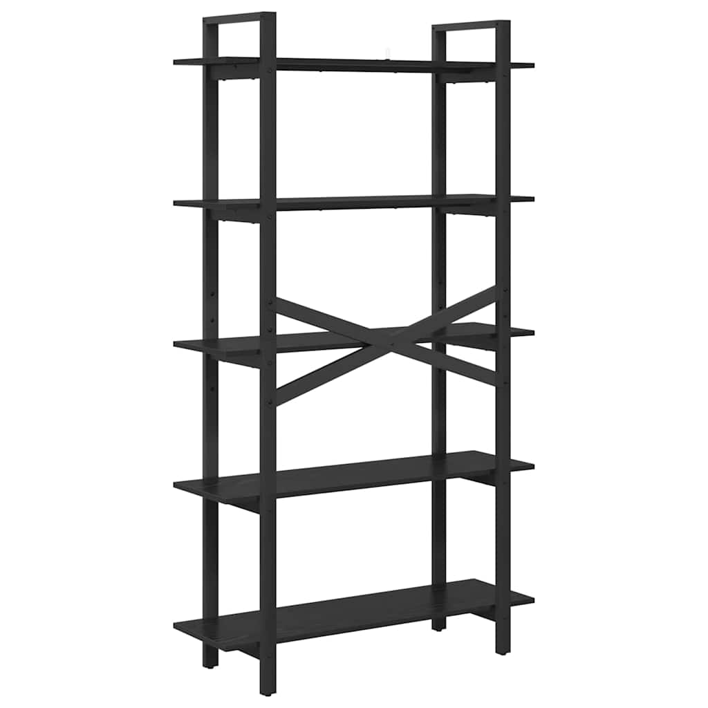 Boekenkast Zwart Eiken 100 x 33,5 x 178 cm Bewerkt hout