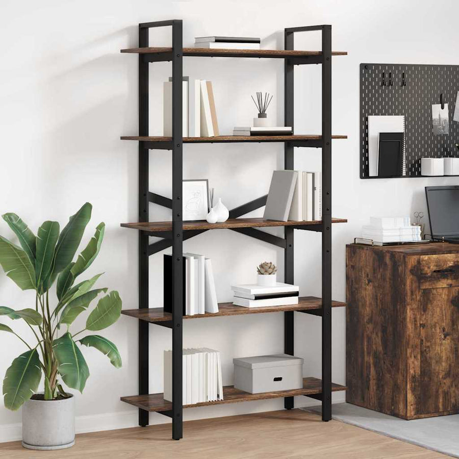 Boekenkast Gerookt eiken 100 x 33,5 x 178 cm Bewerkt hout