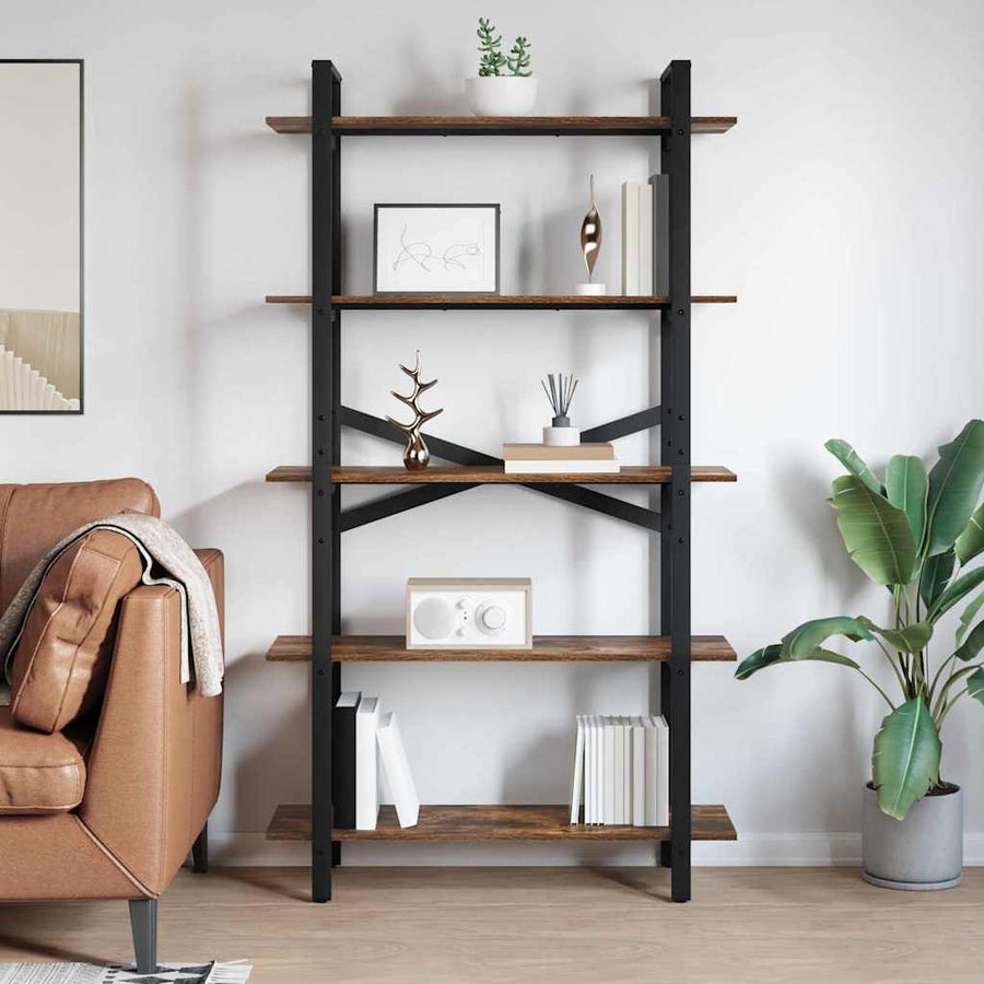 Boekenkast Gerookt eiken 100 x 33,5 x 178 cm Bewerkt hout