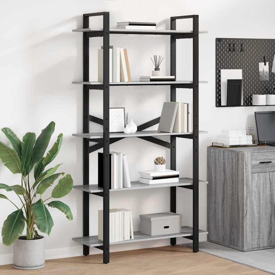 Boekenkast Grijs Sonoma 100 x 33,5 x 178 cm Bewerkt hout