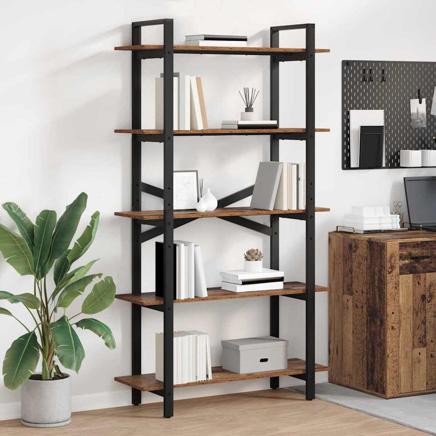 Boekenkast Oud Hout 100 x 33,5 x 178 cm Bewerkt hout