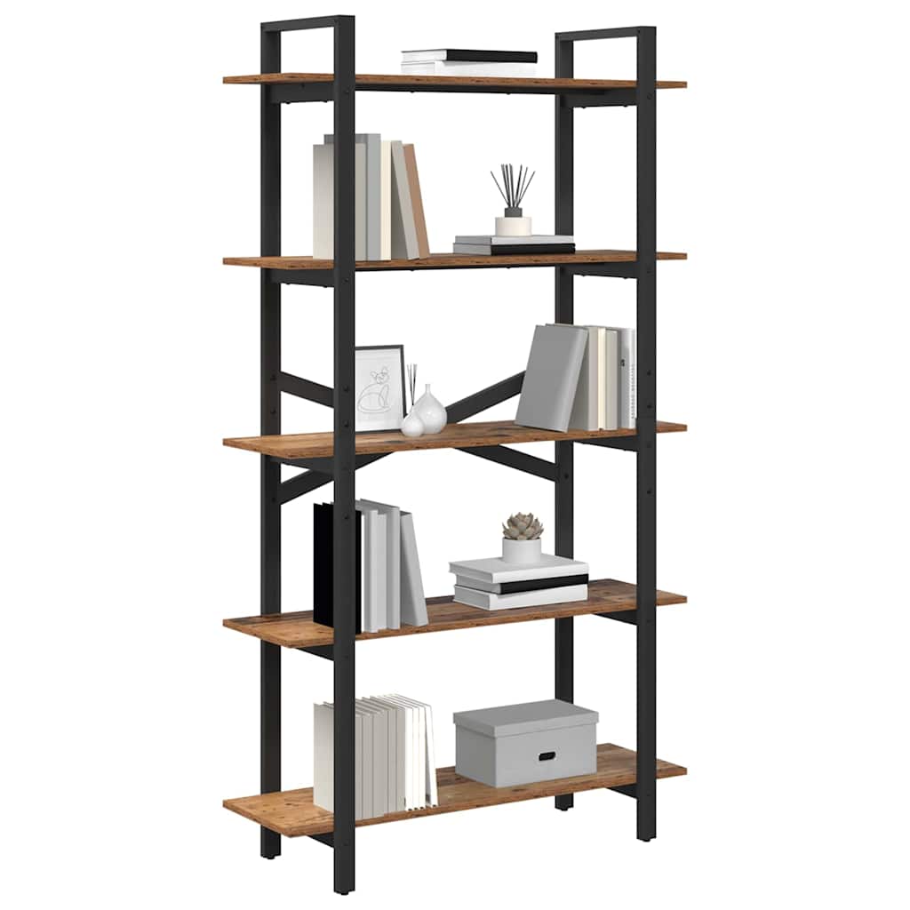 Boekenkast Oud Hout 100 x 33,5 x 178 cm Bewerkt hout