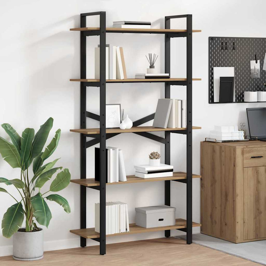Boekenkast Artisan Eiken 100 x 33,5 x 178 cm Bewerkt hout